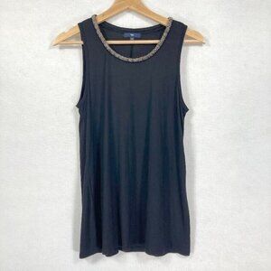 🔥 3/$15 🔥 Gap Tank Top Beaded Neckline Stretch Preppy Minimalist Scoop Neck S